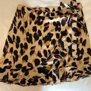 Nasty Gal leopard wrap skirt